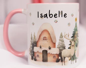 Personalised Christmas Mug, Fairy, Santa, Gnome or Gingerbread Design