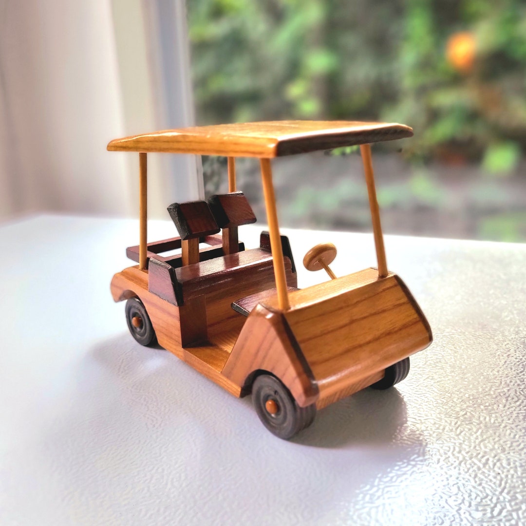 Vintage Miniature Wooden Golf Cart Etsy