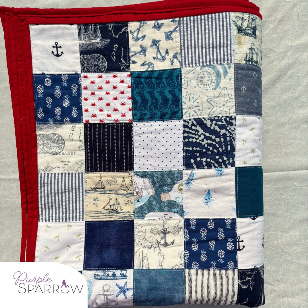 Nautical Twin Quilt Etsy