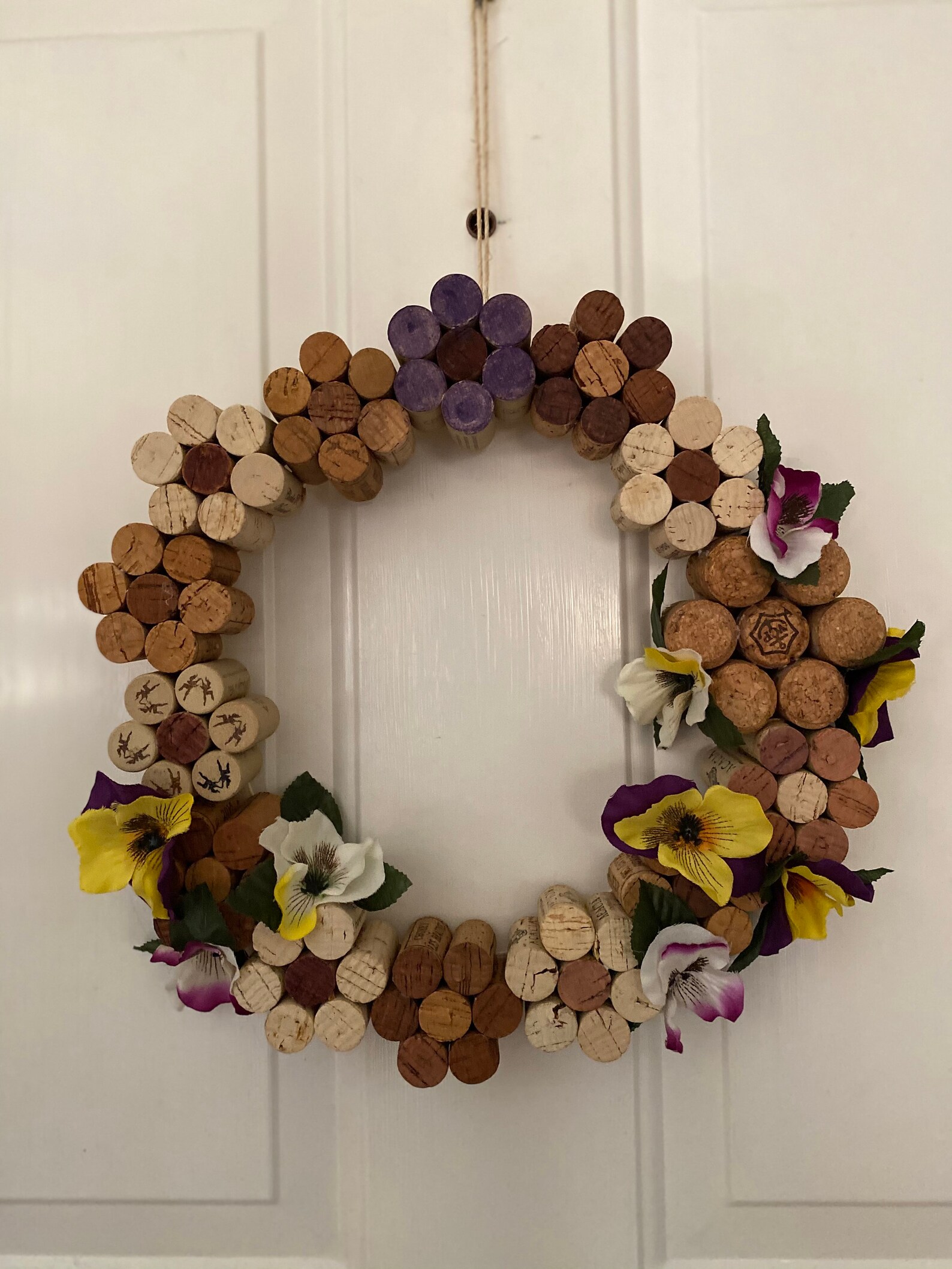 Flower Wine Cork Wreath Etsy