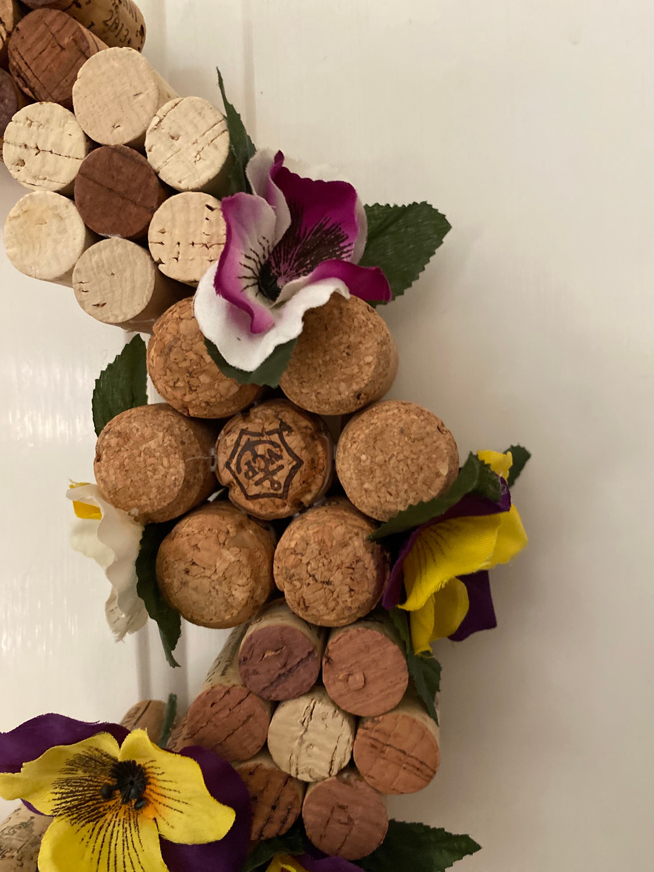 Flower Wine Cork Wreath Etsy