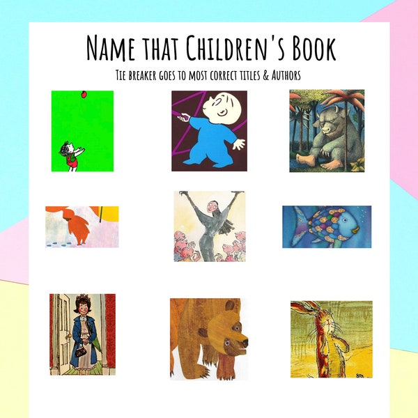 Name That Children's Book Baby Shower Game