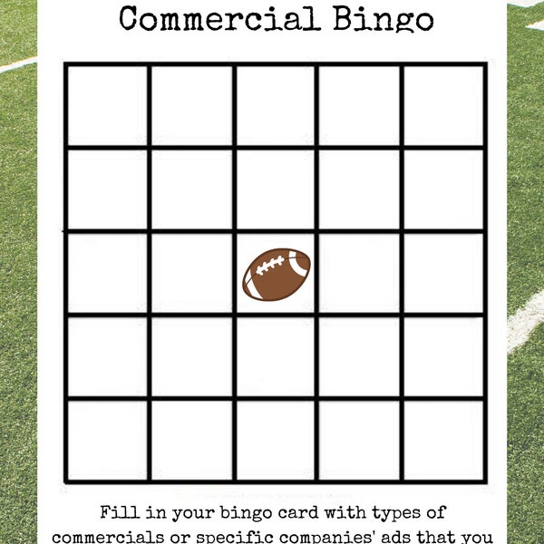 Super Bowl Commercial Bingo