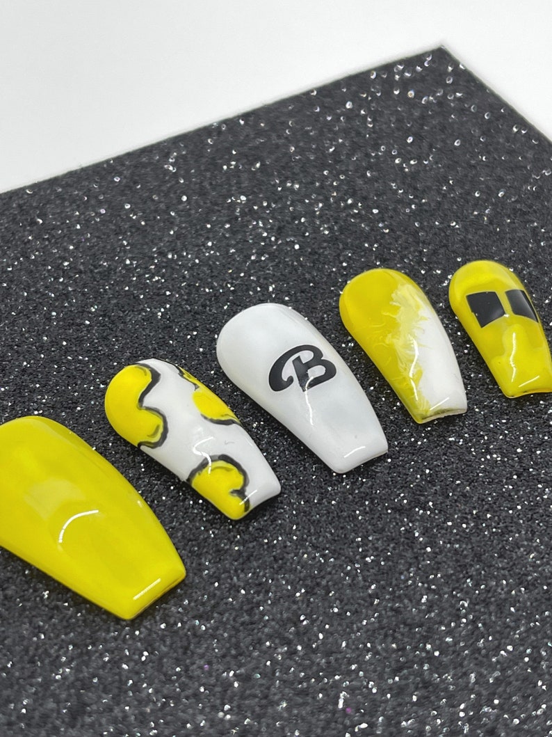 BTS Nails Butter Press on Nails BTS Inspired Nails Black Etsy