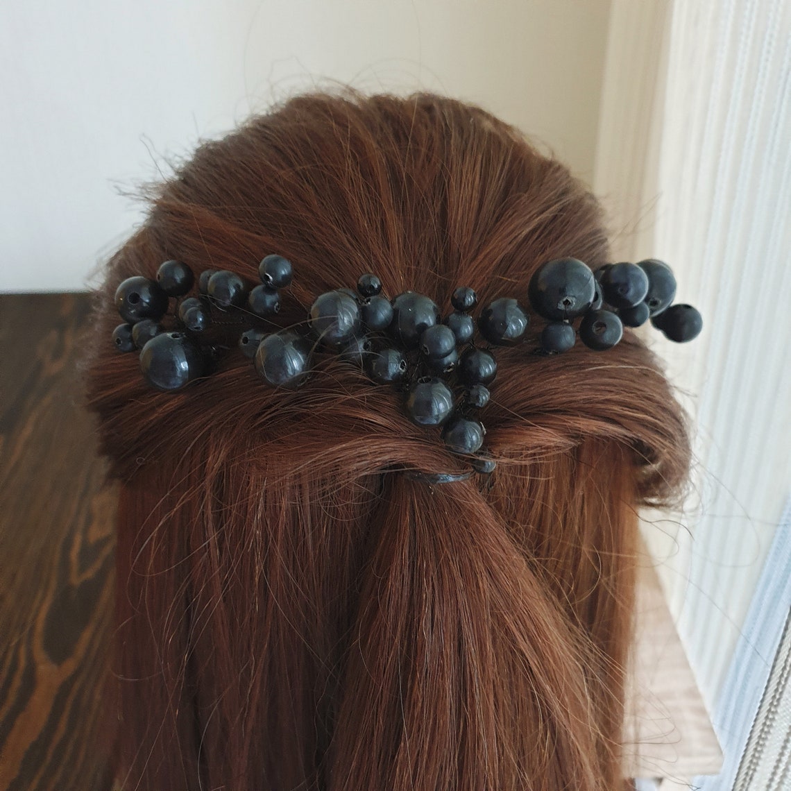 Black hair pins beads Classic black hairpins hair barrettes Etsy