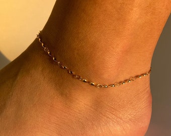 Twisted Chain Anklet / Gold Anklets / Gold Chain Anklet / Gold Chain / Summer Jewelry / Anklet / Golden Anklets