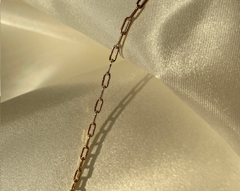 Paperclip Bracelet / Gold Plated Bracelet / Dainty  / Gift / Paperclip Chain / Gold Bracelet / Gold Chain