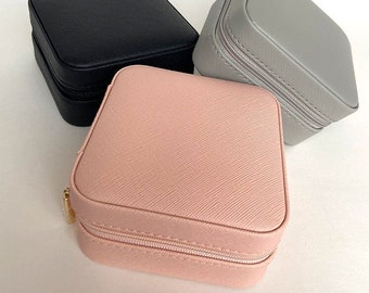 Personalisierte Kunstleder Schmuck Reise Etui - Brautjungfer Geschenk