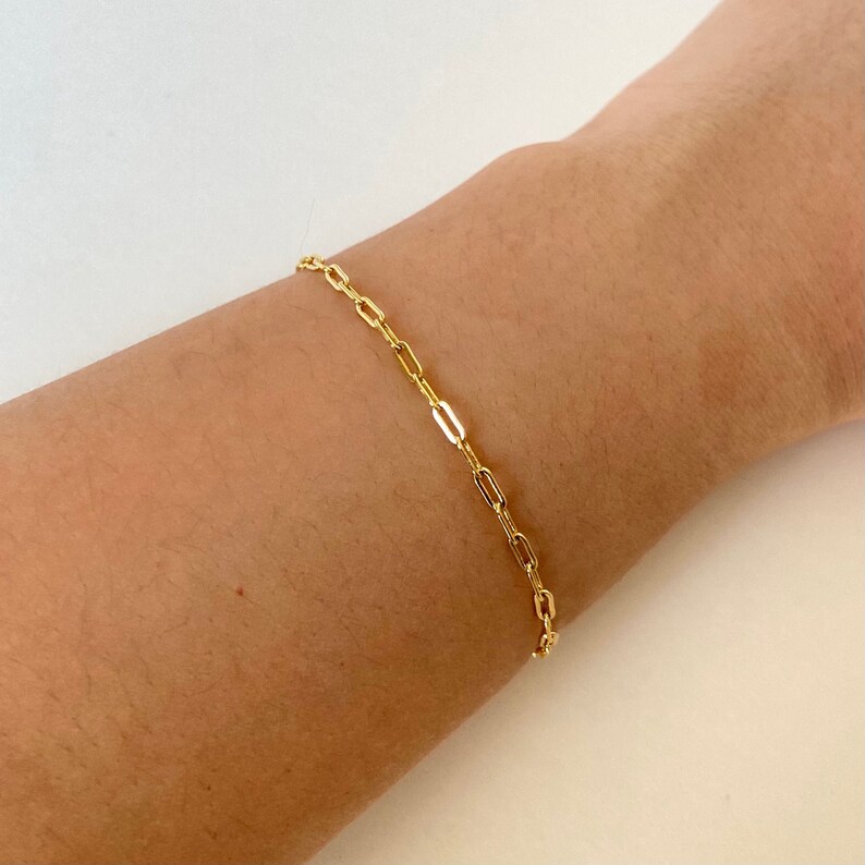 Paperclip Bracelet / Gold Plated Bracelet / Dainty / Gift / Paperclip Chain / Gold Bracelet / Gold Chain image 2