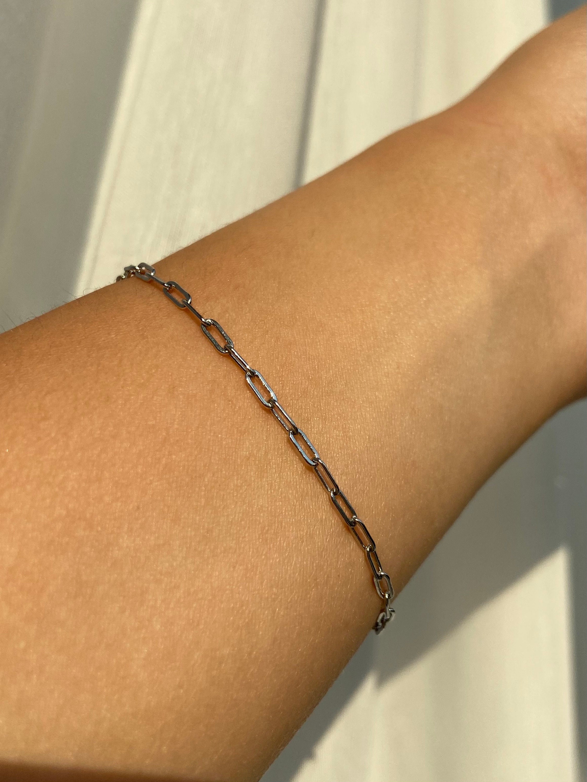 Paper Clip Bracelet / Silver Bracelet / Gift / Chain / Chain / Etsy UK