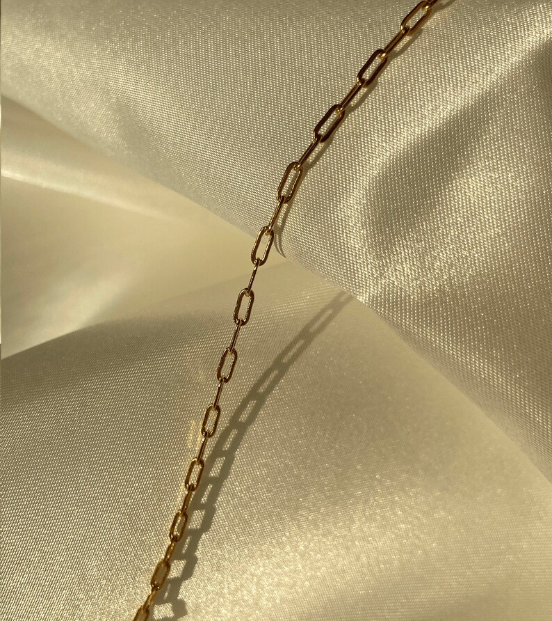 Paperclip Bracelet / Gold Plated Bracelet / Dainty / Gift / Paperclip Chain / Gold Bracelet / Gold Chain image 1