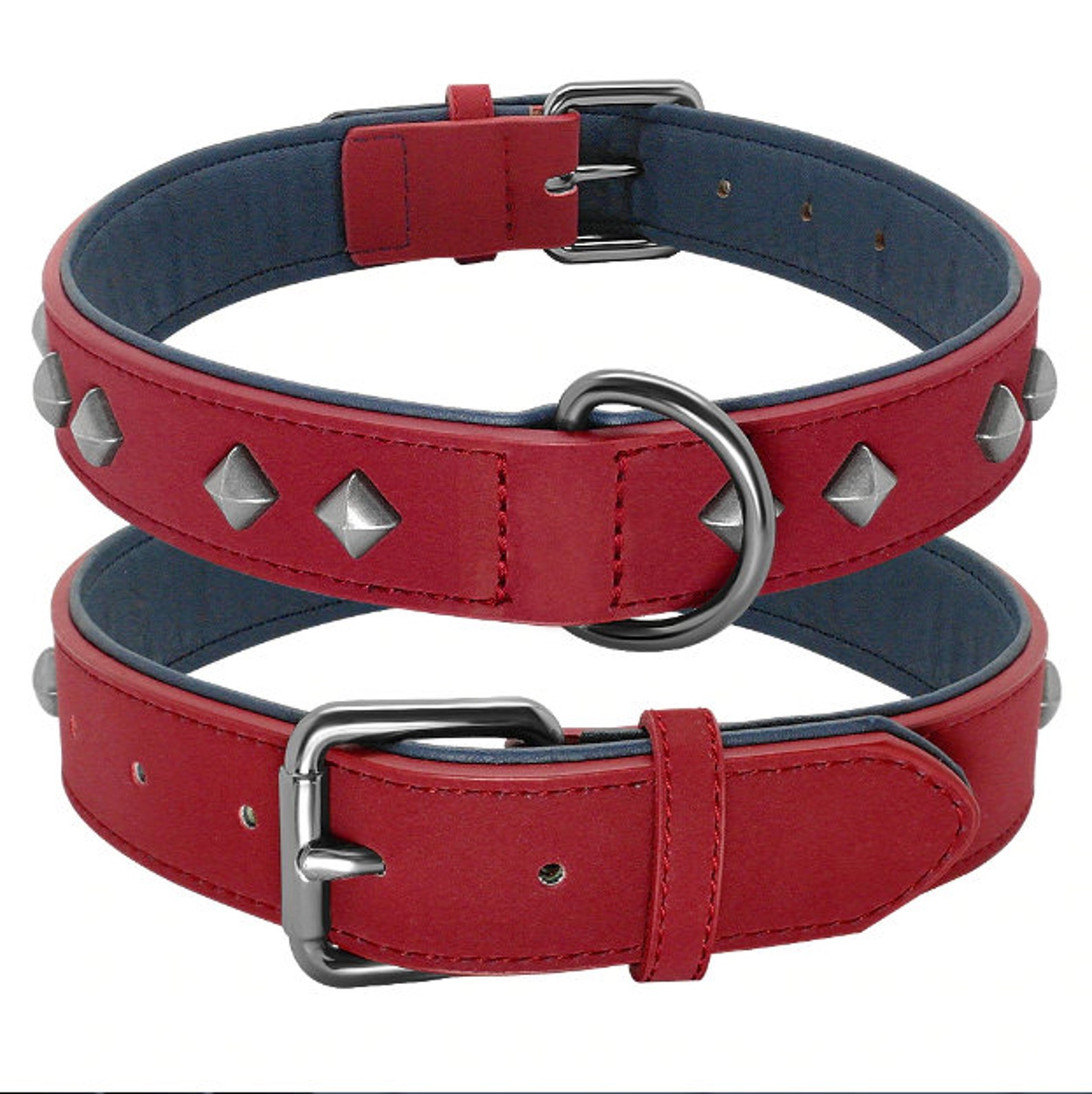 Padded Dog Collar Leather Adjustable Dog Pet Collars For Etsy