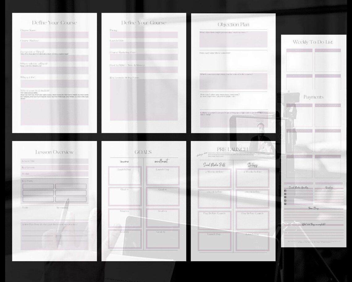 Printable Online Course Planner - Course Creation and Launch Strategy ...