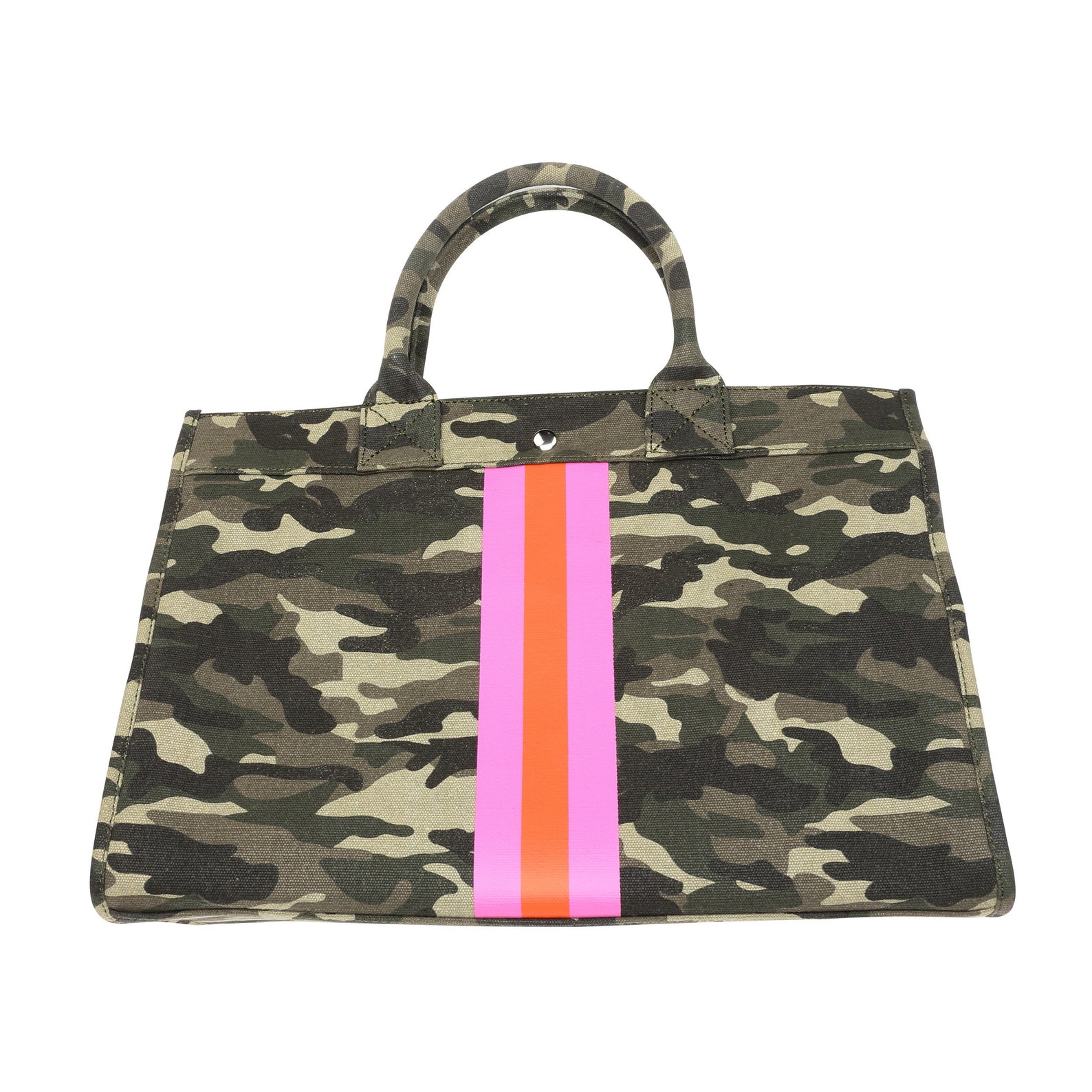 Camouflage Tote with Pink and Orange Stripes and Detachable Etsy