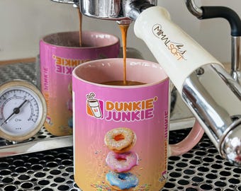 Dunkie Junkie Donut Nutrition Facts Funny, American Run on Dunkie Sublimation Designs Downloads - Mug Wraps 11oz and 15oz PNG