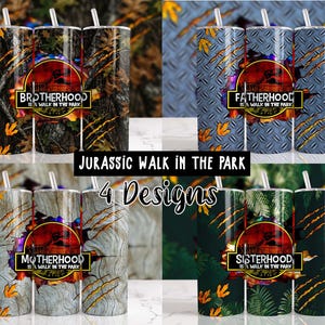 Jurassic, Dinosaur Is a Walk In the Park, Dragon Claw and Footprint Sublimation Designs Downloads - 20oz Skinny Tumbler - PNG