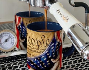 Patriotic American We The People Constitution, USA Flag Sublimation Designs Downloads - Mug Wraps 11oz and 15oz - PNG