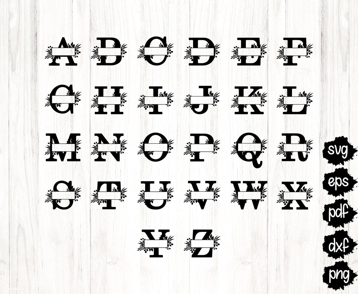 Trae Letters Svg Alphabet Letter Frame Svg, Wreath Svg, Monogram Frame, Floral Frame ...