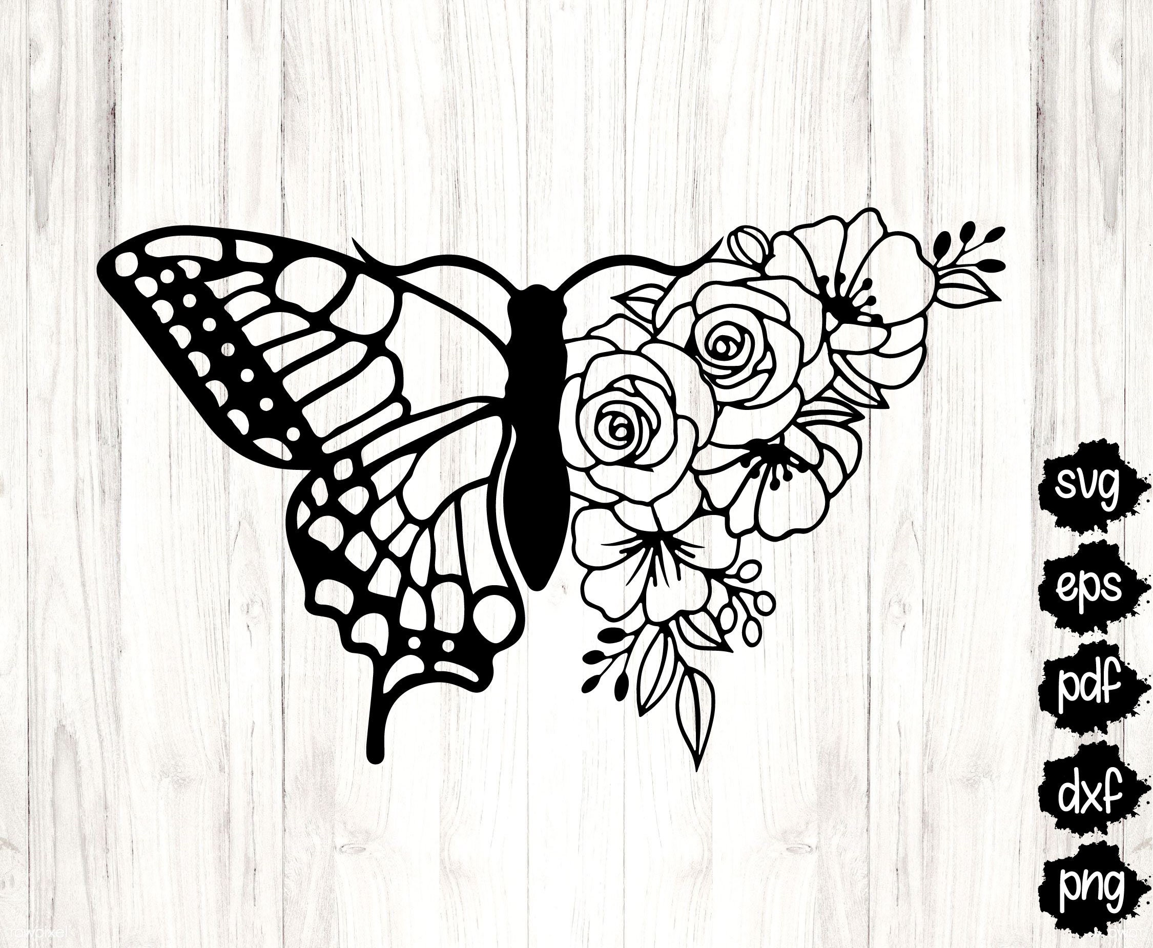 Butterfly SVG Butterfly Flower SVG Floral svg Cute Etsy
