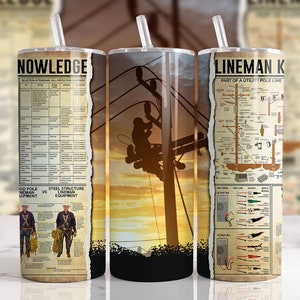 Lineman Knowledge Bass Sunset Sublimation Designs Downloads - 20oz Skinny Tumbler - PNG