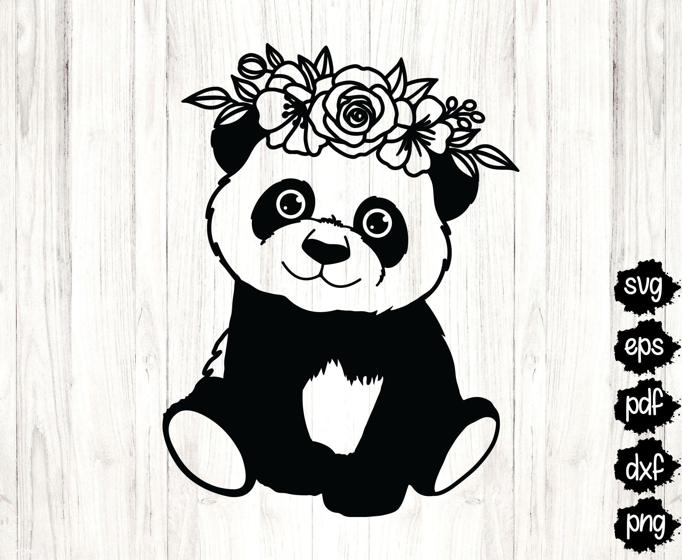 Baby Panda Svg Panda Blume Svg Floral Svg S Er Panda Mit Etsy | The ...