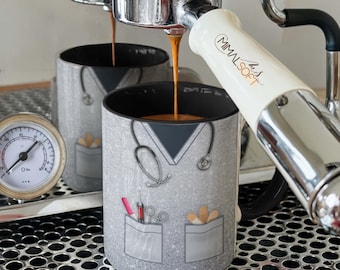 Nurse Uniform Gray Glitter Funny Nutrition Facts Sublimation Designs Downloads - Mug Wraps 11oz and 15oz - PNG