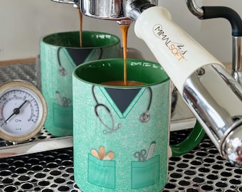 Nurse Uniform Green Glitter Funny Nutrition Facts Sublimation Designs Downloads - Mug Wraps 11oz and 15oz - PNG