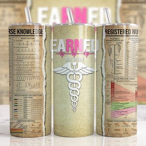 Registered Nurse Knowledge, Funny NurseTumbler Sublimation Designs Downloads - 20oz Skinny Tumbler - PNG