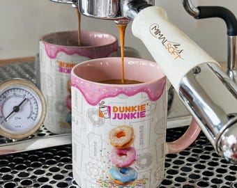 Doughnut Dunkie Junkie Donut Nutrition Facts Funny, American Run on Dunkie Sublimation Designs Downloads - Mug Wraps 11oz and 15oz - PNG