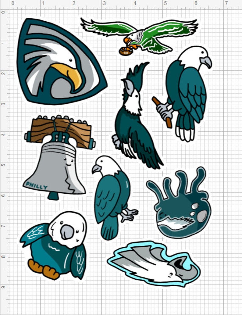 Philadelphia Eagles Stickers 2023 Edition Part 1 Etsy