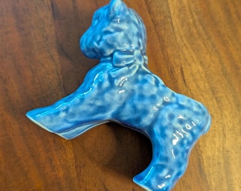 Vintage Mid-Century Nursery Blue Baby Lamb Planter