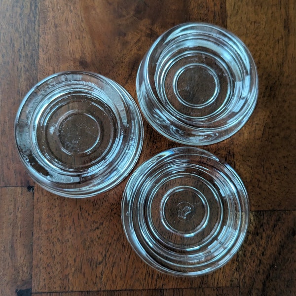 Vintage Mixed Clear Glass Furniture Coaster Set of Three