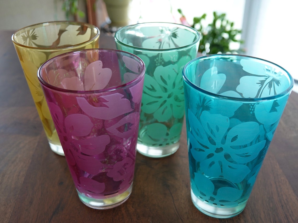 Vintage CERVE Italian Drinking Glasses in Pastel Colors of Etsy