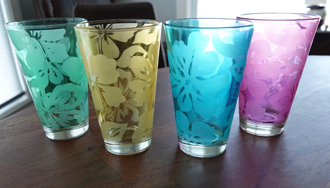 Vintage CERVE Italian Drinking Glasses in Pastel Colors of Etsy