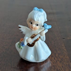 Vintage 1960&#39;s NAPCOWARE Miniature Angel with Bluebird