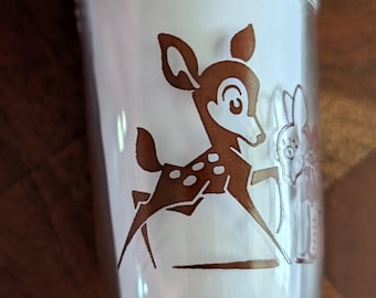 Vintage KRAFT Brown Deer and Squirrel Swanky Swig Juice Glass