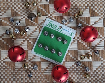 43 Vintage Christmas Jingle Bells Multi Color /& Silver Mini Original Cards