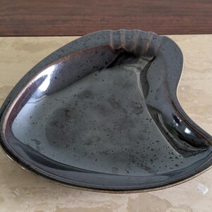 Vintage 1957 ROOKWOOD Art Pottery Brown Boomerang Ashtray