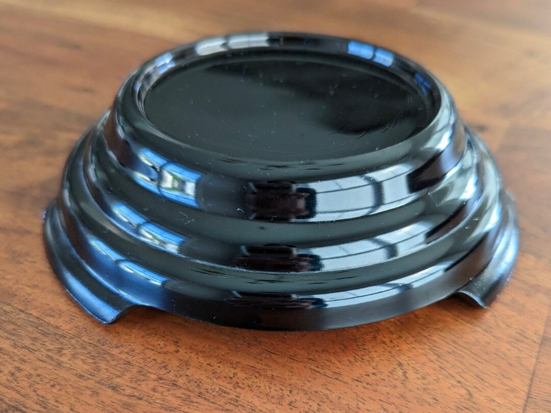 Vintage Black Glass Vase Pilth Lift, Tiered Pedestal Riser - Etsy