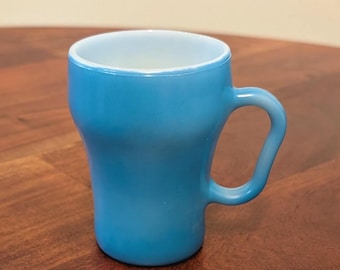 激レア Fire King アズライトブルー リブドボウル7-1/2in Fire King Delphite Blue Swedish Bowl Teardrop Larger 11