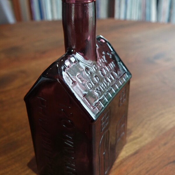 Vintage Wheaton Amethyst Purple E.C. Booz’s Old Cabin Whiskey Glass Bottle