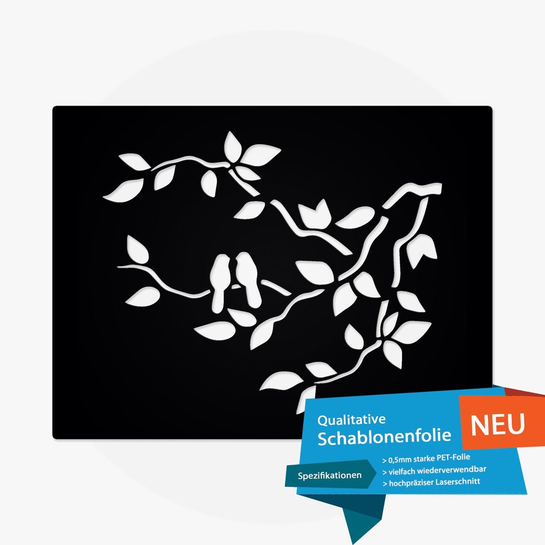 Schablone im Blaetter Pflanze v66 Design Wandschablone Etsy Schweiz