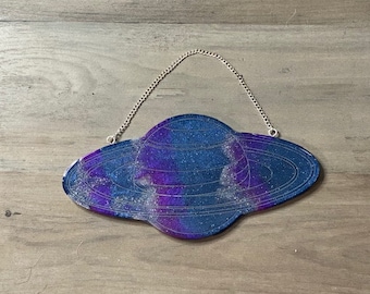 Galaxy Saturn Space Stars Planets Resin Home Decor Saturn Wall Hanging