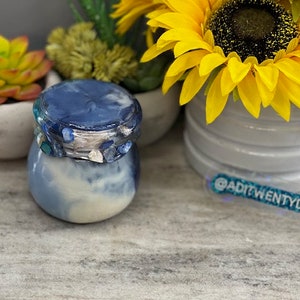 Blue Seashell Jar Stash Jar Resin Beach Ocean Home Decor