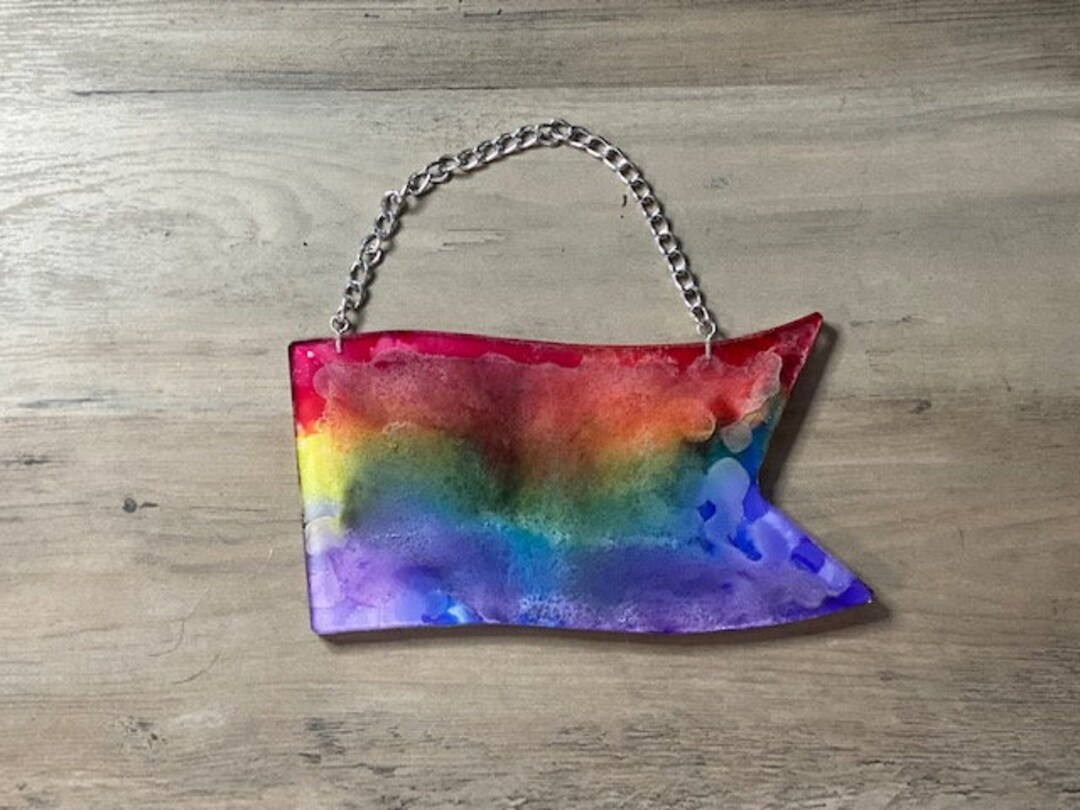 Pride Flag Gay Pride Rainbow Flag LGBTQIA+ Resin Home Decor Wall ...