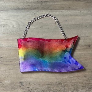 Pride Flag Gay Pride Rainbow Flag LGBTQIA+ Resin Home Decor Wall Hanging