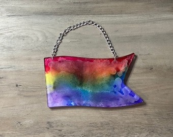 Pride Flag Gay Pride Rainbow Flag LGBTQIA+ Resin Home Decor Wall Hanging