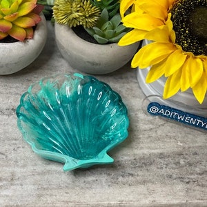 Seashell Trinket Dish Jewelry Dish Catch All Ocean Beach Resin Home Decor