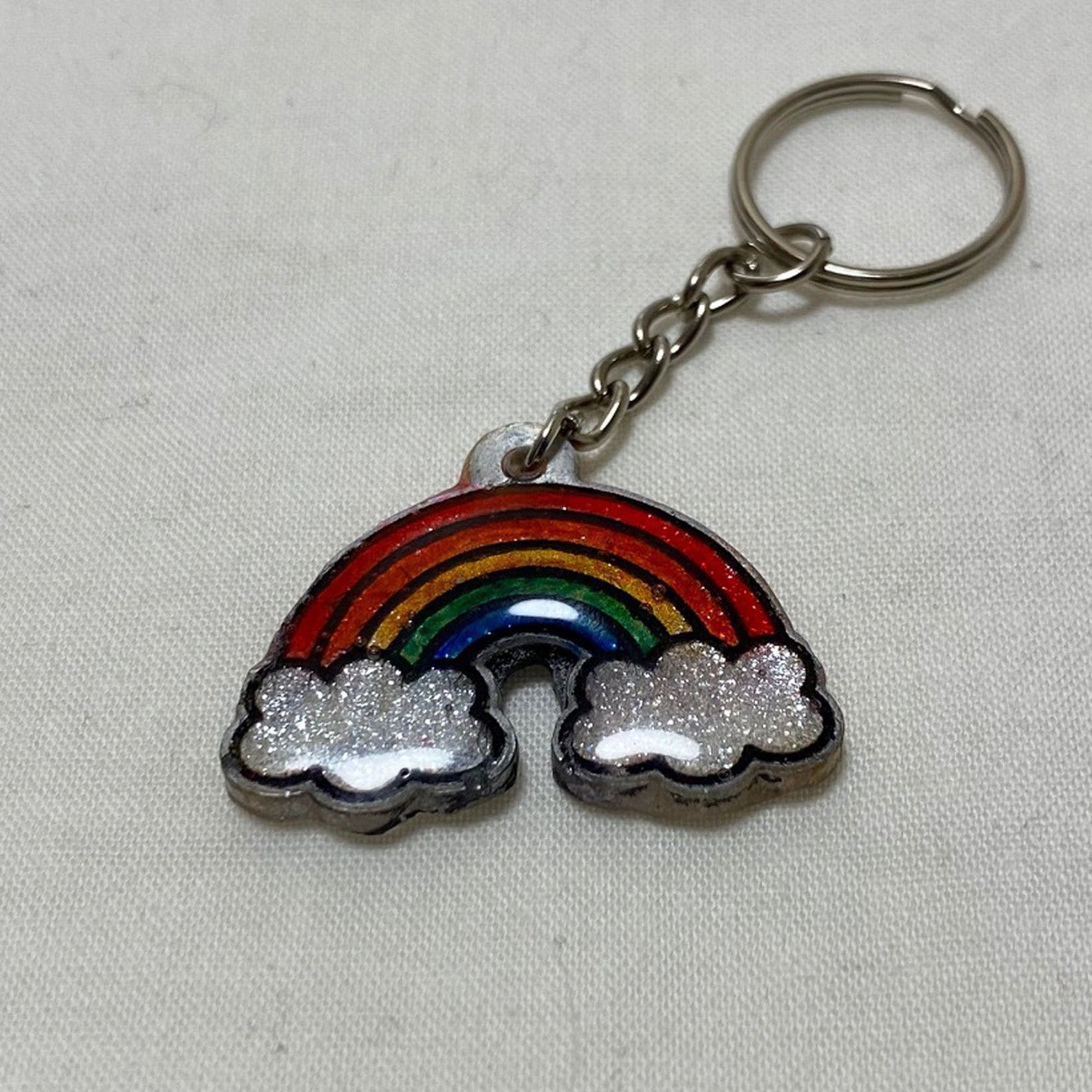 Rainbow Keychain Resin Keychain Pride Keychain Mini Etsy