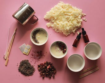 Scented Floral Candles DIY Kit | Soy Candle Making Dried Flowers Essential Oils | Supplies & Tutorial